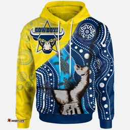 cowboys rugby aboriginal custom patronage hoodie north queensland cowboys bloods in my veins home and away
