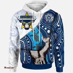 cowboys rugby aboriginal custom patronage hoodie north queensland cowboys bloods in my veins home and away