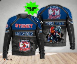personalized sydney roosters 3d hoodie nrl 3d hoodie broken wall