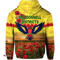 macdonnell districts anzac zip up and pullover hoodie poppy vibes