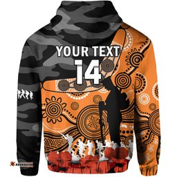 custom text and number giants football anzac hoodie gws aboriginal mix poppy camouflage