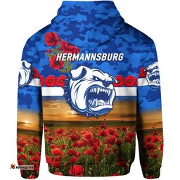 hermannsburg western aranda bulldogs football club anzac zip up and pullover hoodie poppy vibes