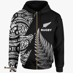 new zealand rugby zip hoodie aotearoa maori style
