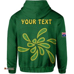 custom personalised green and gold zip hoodie australia national colours