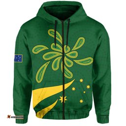 custom personalised green and gold zip hoodie australia national colours