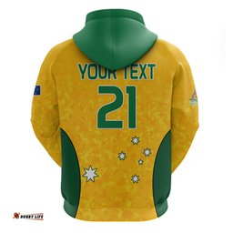 custom text and number australia soccer hoodie socceroos with kangaroo matildas