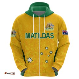 custom text and number australia soccer hoodie socceroos with kangaroo matildas