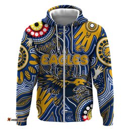 personalised naidoc week 2024 west coast eagles hoodie australian aboriginal hand painting