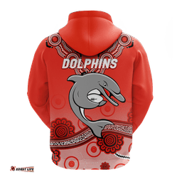 dolphins rugby redcliffe aboriginal art hoodie