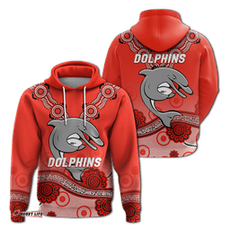 dolphins rugby redcliffe aboriginal art hoodie