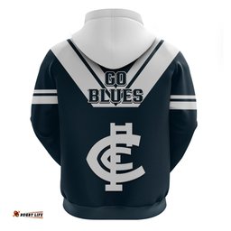 carlton football hoodie go blues navy simple style