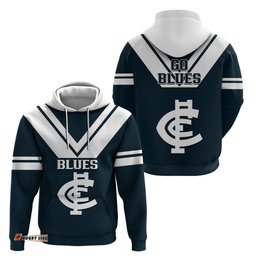 carlton football hoodie go blues navy simple style