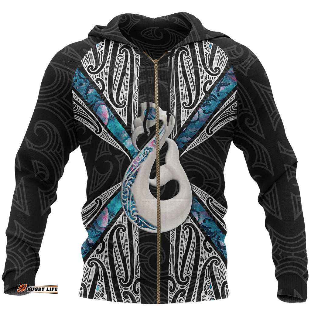 maori moko tattoo zip hoodie manaia paua shell full zip hoodie