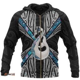 maori moko tattoo zip hoodie manaia paua shell full zip hoodie