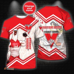 personalized custom 3d hoodie sydney swans afl mascot