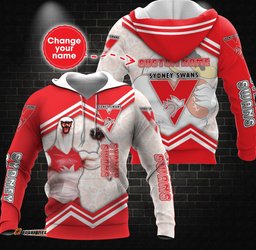 personalized custom 3d hoodie sydney swans afl mascot