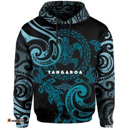 maori tangaroa hoodie blue