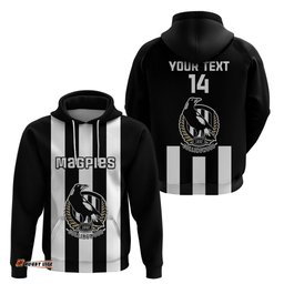 personalised collingwood football hoodie go magpies sporty style