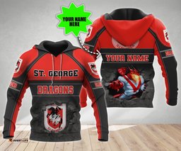 personalized st george dragons 3d hoodie nrl 3d hoodie broken wall