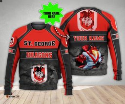 personalized st george dragons 3d hoodie nrl 3d hoodie broken wall