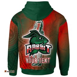 rabbitohs rugby hoodie custom anzac rabbit sport with aboriginal patterns hoodie