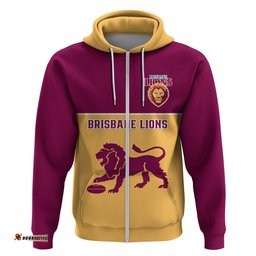 brisbane lions football hoodie sporty gold version