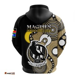 collingwood football naidoc hoodie magpies for our elders indigenous art