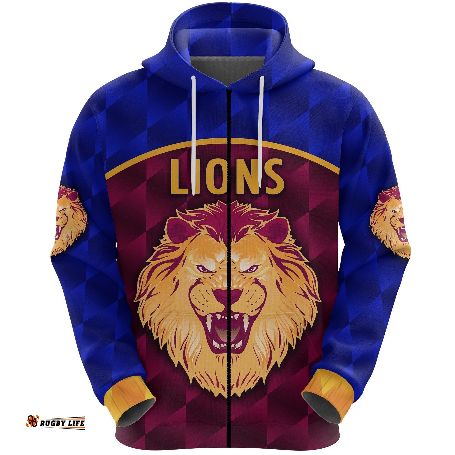 brisbane lions zip hoodie powerful