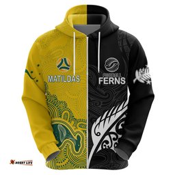 personalised matildas mix football ferns hoodie world cup aboriginal tribal style