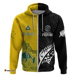 personalised matildas mix football ferns hoodie world cup aboriginal tribal style
