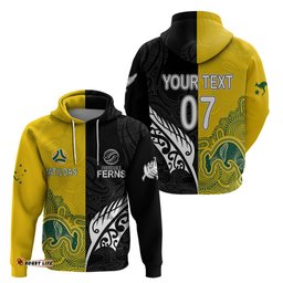 personalised matildas mix football ferns hoodie world cup aboriginal tribal style