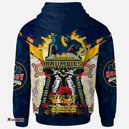 brumbies rugby custom hoodie remembrance canberra act brumbies with indigenous patterns and poppy flowers