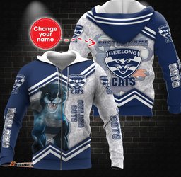 personalized custom 3d hoodie geelong football club afl mascot
