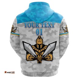 custom personalised gold coast titans hoodie gladiator camouflage custom text and number