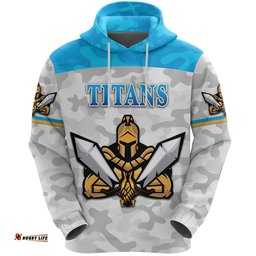 custom personalised gold coast titans hoodie gladiator camouflage custom text and number
