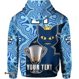 custom personalised cats football premiers zip up and pullover hoodie geelong indigenous style