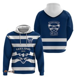 geelong football hoodie go cats navy blue sporty style