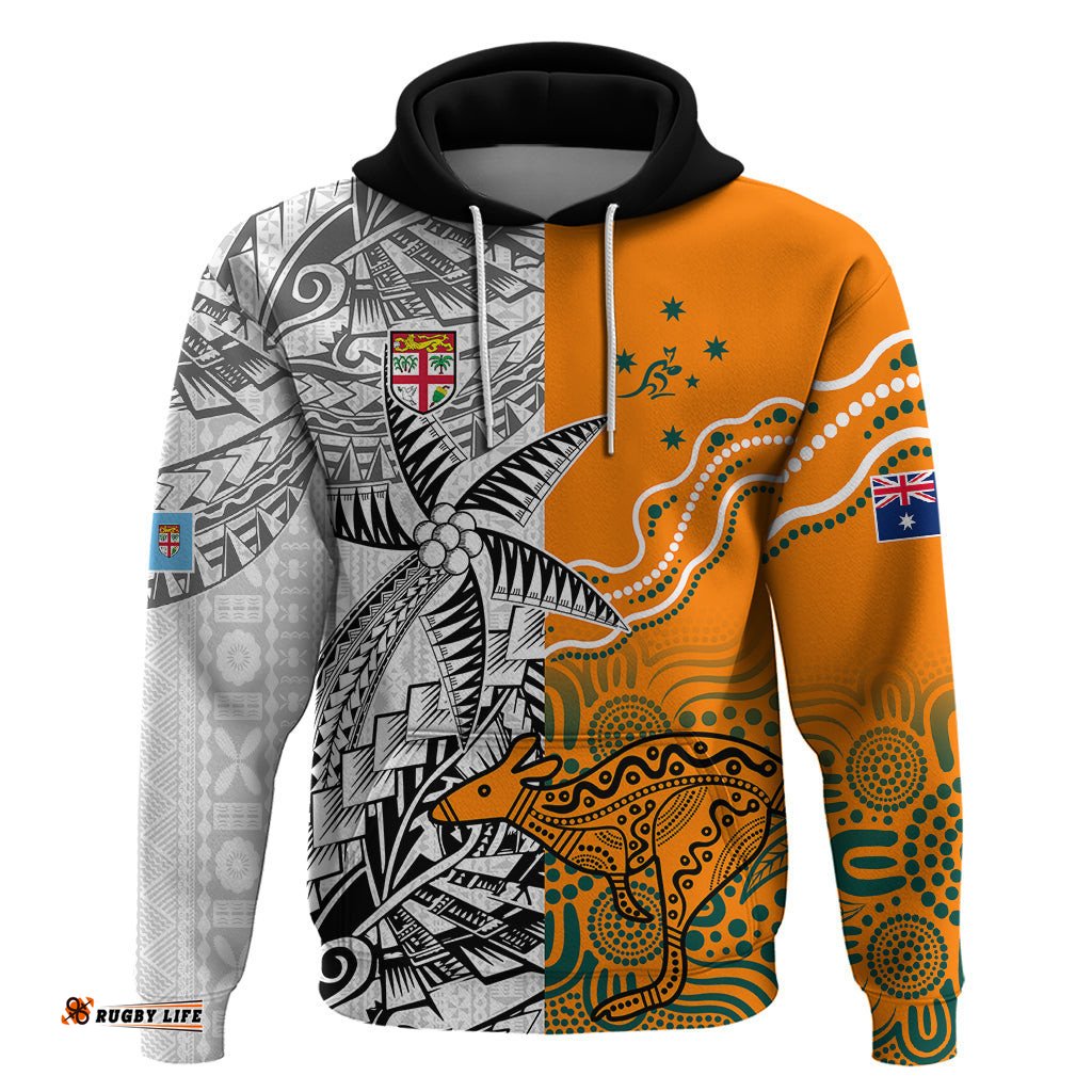 personalised fiji australia rugby hoodie world cup polynesia tapa mixed indigenous aboriginal