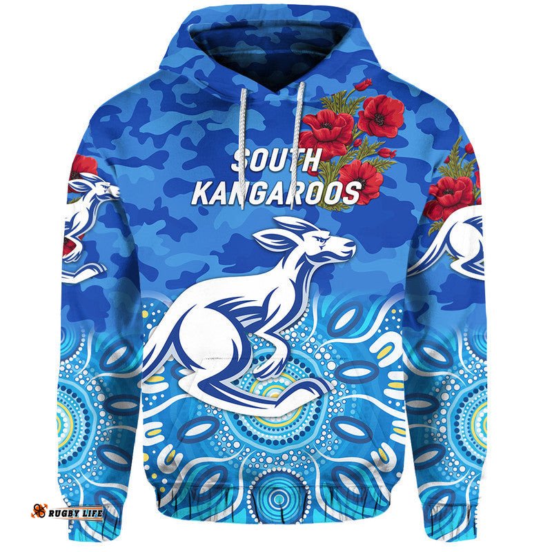 custom personalised south alice football club kangaroos anzac zip up and pullover hoodie indigenous vibes