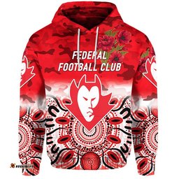 federal football club anzac zip up and pullover hoodie indigenous vibes