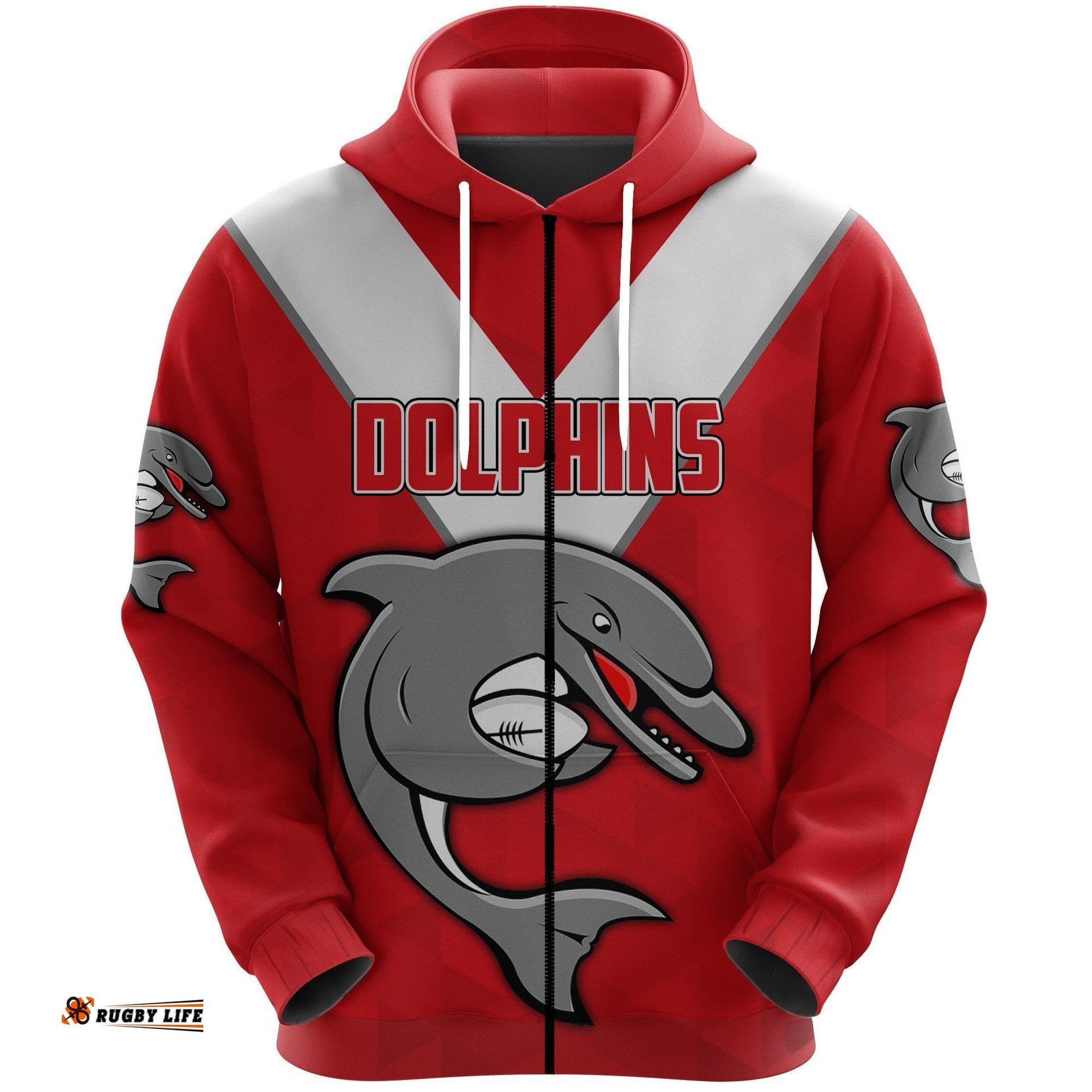 redcliffe zip hoodie dolphins