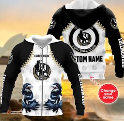 personalized custom 3d hoodie collingwood football club douple mascot afl