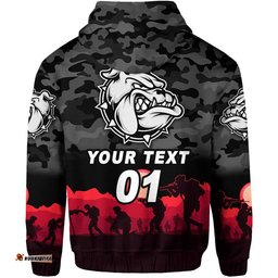 custom personalised west football club alice springs anzac zip up and pullover hoodie the bloods simple style black