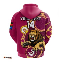 custom text and number brisbane lions football naidoc hoodie for our elders indigenous art