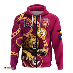 custom text and number brisbane lions football naidoc hoodie for our elders indigenous art
