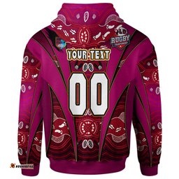 queensland rugby league team hoodie custom queensland maroons mascot with aboriginal art state of origin hoodie rlt12
