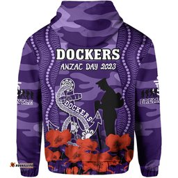 dockers football anzac hoodie aboriginal mix poppy camouflage