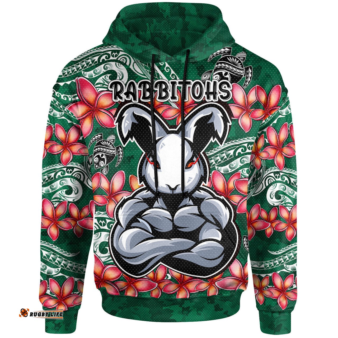 rabbitohs rugby hoodie custom polynesian super rabbitohs hoodie rlt13