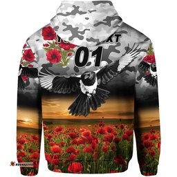 custom personalised yuendumu magpies football club anzac zip up and pullover hoodie poppy vibes