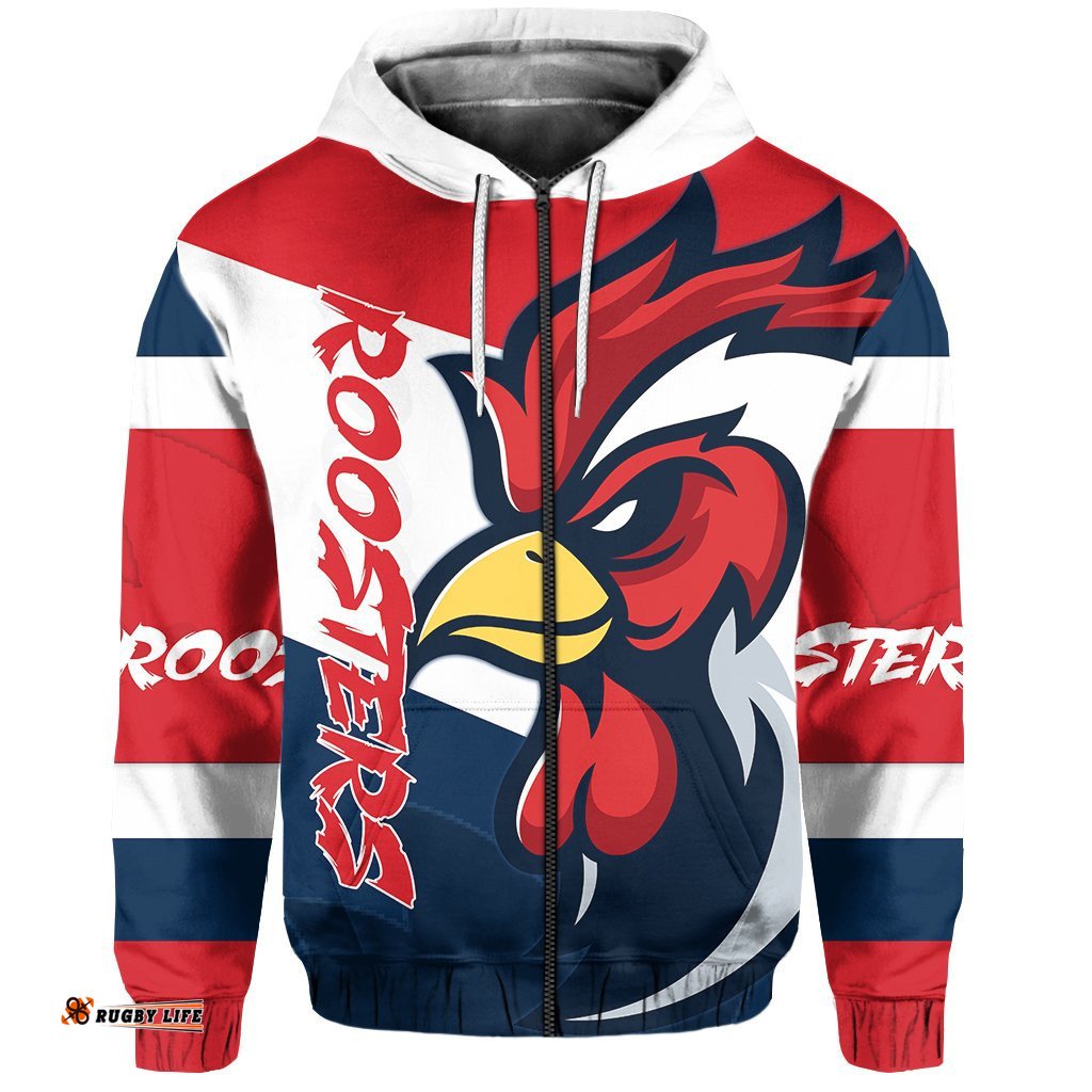 australia roosters zip up hoodie sydney